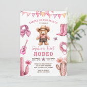 Invitation Cowgirl First Rodeo Cactus Anniversaire (Debout devant)