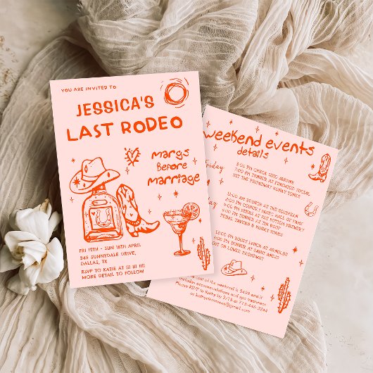 Invitation Cowgirl Nashville Dernier Rodeo Bachelorette Week-