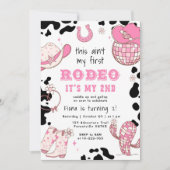 Invitation Cowgirl occidentale 2e Rodéo photo fête d'annivers (Devant)