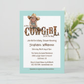 Invitation Cowgirl occidentale bleu brun rustique fille (Debout devant)