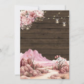 Invitation Cowgirl occidentale rose Floral Bois doux 16 Anniv (Dos)