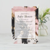 Invitation Cowgirl occidentale rose noir blanc blanc or cowhi (Debout devant)