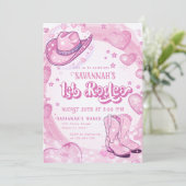 Invitation Cowgirl Pink 1er Rodéo Premier anniversaire (Debout devant)