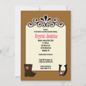 Invitation Cowgirl Pink tendance Cowboy Boot Country Invitati (Devant)