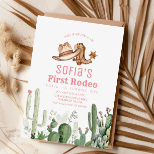 Invitation Cowgirl Premier Rodéo fête d'anniversaire