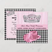 Invitation Cowgirl Princess Anniversaire (Devant / Derrière)