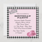 Invitation Cowgirl Princess Anniversaire (Dos)