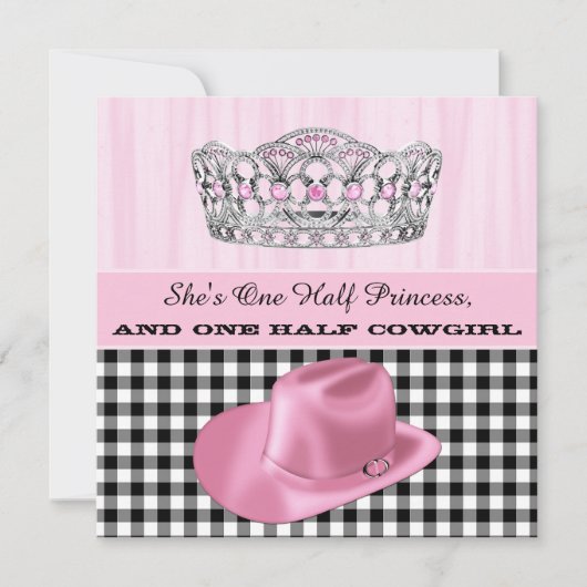 Invitation Cowgirl Princess Anniversaire (Devant)