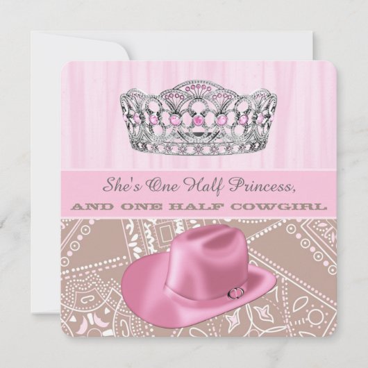 Invitation Cowgirl Princess Anniversaire (Devant)