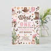 Invitation Cowgirl Rodeo 1er Anniversaire Comment l'Occident  (Debout devant)