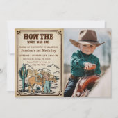 Invitation Cowgirl Rodeo Anniversaire Comment L'Occident Étai (Devant)