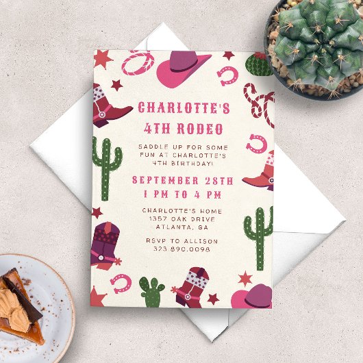 Invitation Cowgirl Rodeo Western fête d'anniversaire