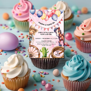 Invitation Cowgirl Rootin' Tootin' Heure Anniversaire Invitat