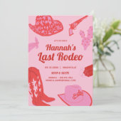 Invitation Cowgirl rose Dernier Rodéo Bachelorette (Debout devant)