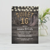 Invitation Cowgirl Rustic Grange Bois Western Sweet 16 (Debout devant)