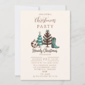 Invitation Cowgirl Rustic Howdy Christmas (Devant)