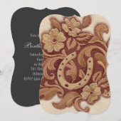 Invitation cowgirl rustique florale du pays occidental (Devant / Derrière)