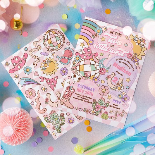 Invitation Cowgirl Welcome Two The Wild West 2e anniversaire