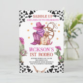 Invitation Cowgirl Western 1st Rodeo fête d'anniversaire (Debout devant)