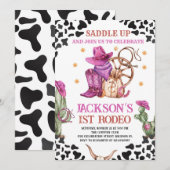 Invitation Cowgirl Western 1st Rodeo fête d'anniversaire (Devant / Derrière)