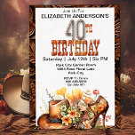 Invitation Cowgirl Western 40e anniversaire<br><div class="desc">Cowgirl Western 40th Birthday Invitations For Women. Il Est Facile De Changer L'Exemple De Texte En Vous Propre En Cliquant Sur Personnaliser. Cliquez Sur Personnaliser/Modifier Avec L'Outil De Création Pour Modifier Le Type De Police, La Couleur De Police, La Taille De Police, Ou Pour Ajouter/Supprimer/Modifier Le Texte Ou Les Éléments...</div>