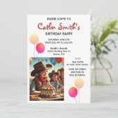 Invitation Cowgirl Western Anniversaire Party (Debout devant)