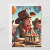 Invitation Cowgirl Western Anniversaire Party (Dos)