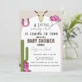 Invitation Cowgirl Western Baby shower (Debout devant)
