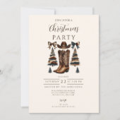 Invitation Cowgirl Western Bow Christmas (Devant)