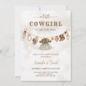 Invitation Cowgirl Western Brown Plaid Baby shower (Devant)