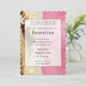 Invitation Cowgirl Western Pink Cream Gold Cowhide (Debout devant)