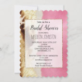 Invitation Cowgirl Western Pink Cream Gold Cowhide (Devant)