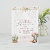 Invitation Cowgirl Western Rustic Floral Fête des mariées (Debout devant)