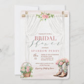 Invitation Cowgirl Western Rustic Floral Fête des mariées (Devant)