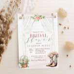 Invitation Cowgirl Western Rustic Floral Fête des mariées<br><div class="desc">Automne Pampas Grass Floral Terracotta tropicale boho,  douche de nage,  pampas,  pampas herbe,  feuillage bohème plage,  terracotta,  rouille jungle tropiques moderne oranger brûlé floral bordeaux rouge anthuriums argile rose Marocain rustique sauvage exotique automne fleurs molles fleurs france l'oasis antique côtière sophistiquée</div>
