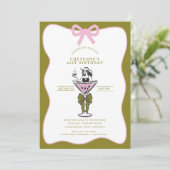 Invitation Cowgirl Whimsical Main dessinée 21ème anniversaire (Debout devant)