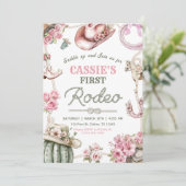 Invitation Cowgirl Wild West 1st Rodeo Ranch Birthday Party (Debout devant)