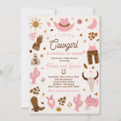 Invitation Cowgirl Wild West Rodeo Baby shower (Devant)
