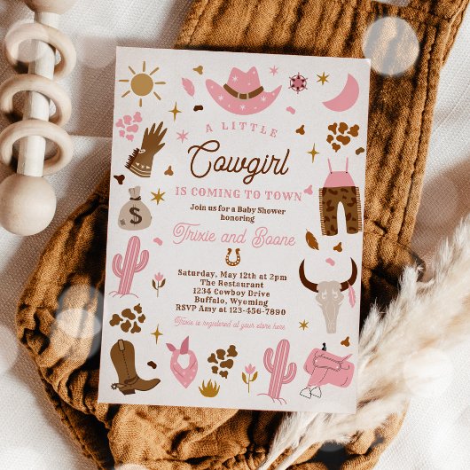 Invitation Cowgirl Wild West Rodeo Baby shower