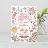 Invitation Cowgirl Wild West Rodeo Disco fête d'anniversaire (Debout devant)