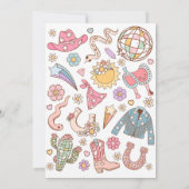 Invitation Cowgirl Wild West Rodeo Disco fête d'anniversaire (Dos)