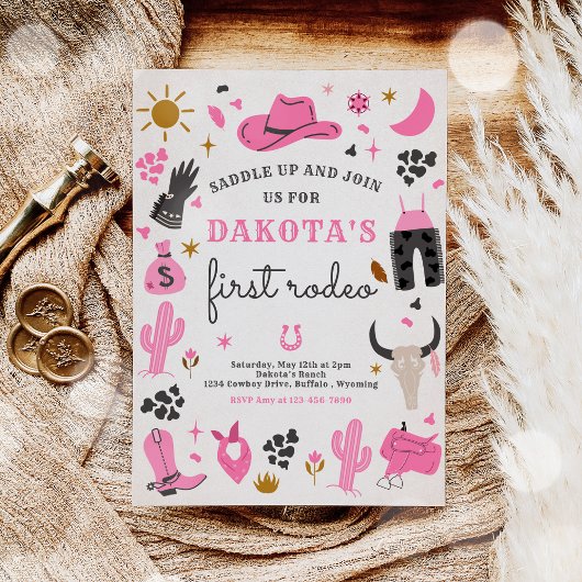 Invitation Cowgirl Wild West Rodeo Ranch fête d'anniversaire