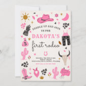 Invitation Cowgirl Wild West Rodeo Ranch fête d'anniversaire (Devant)