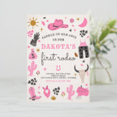 Invitation Cowgirl Wild West Rodeo Ranch fête d'anniversaire (Debout devant)