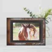 Invitation Cowhide Country Western Cowboy nuptiale douche (Debout devant)