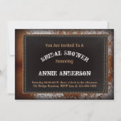 Invitation Cowhide Country Western Cowboy nuptiale douche (Dos)