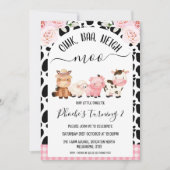 Invitation Cowhide Oink Baa Neigh Moo Farm Anniversaire (Devant)