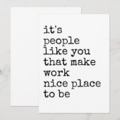 Invitation Coworker Appreciation Minimalist Thank You (Devant / Derrière)