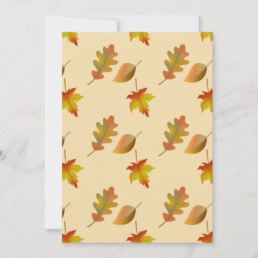 Invitation Cozy autumn maple leaves oak leaves (Devant)