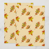 Invitation Cozy autumn maple leaves oak leaves (Devant / Derrière)